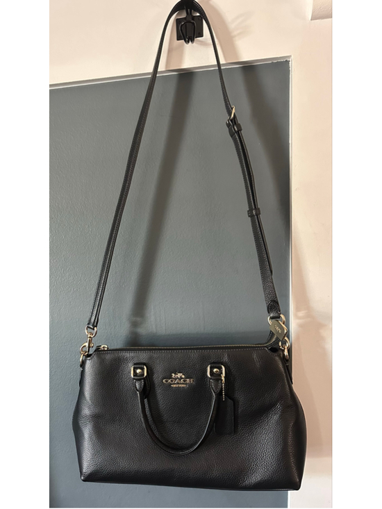 Coach Handbags - Women's Coach Black Leather Satchel Handbag